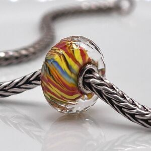 Trollbeads River of Life Facet LAA 925S NEW! Bright Multicolored Stripes